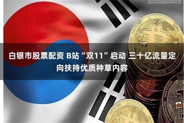 白银市股票配资 B站“双11”启动 三十亿流量定向扶持优质种草内容